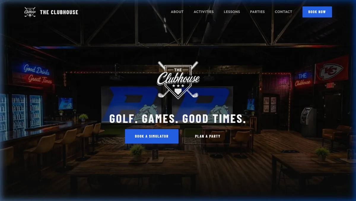The Clubhouse website displayed on desktop
